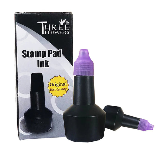 blue Stamp Pad Ink | Thumb Pad Ink | Long Lasting Ink | Pack of 1 | Three Flowers TF-9870 | Three Flowers