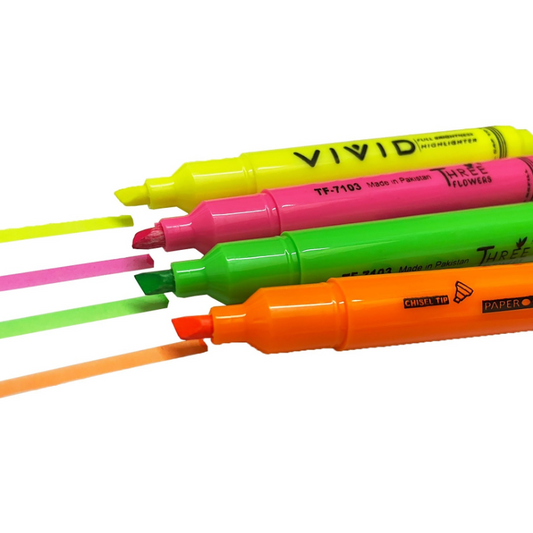 Highlighter Marker | pink Colors | Pack Of 1 | Three Flowers TF-7103 | Three Flowers