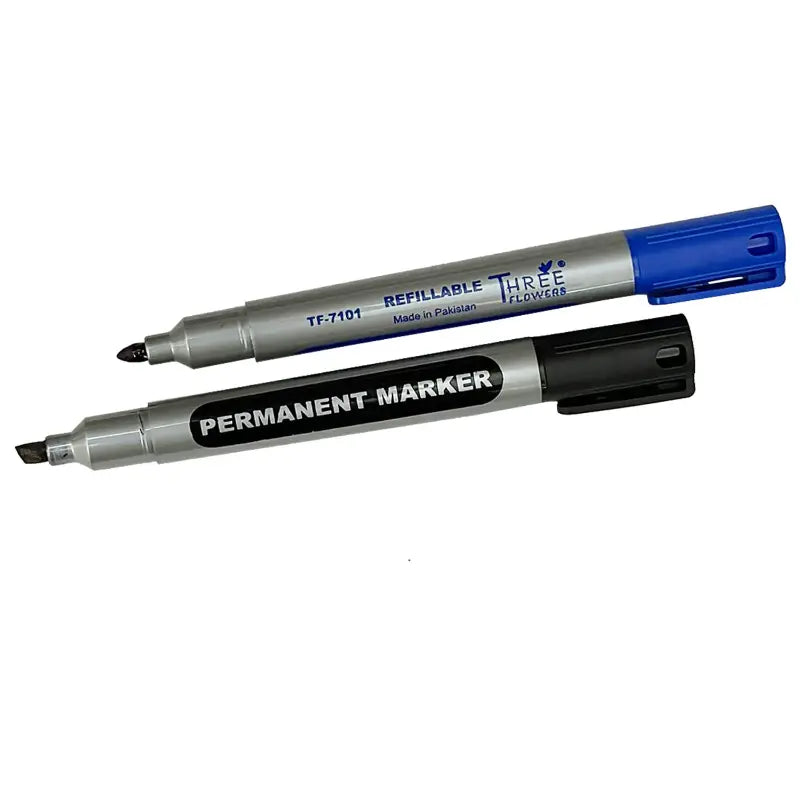 Permanent Marker | Prominent Writing | Pack of 1 | Three Flowers TF-7101 | Three Flowers black