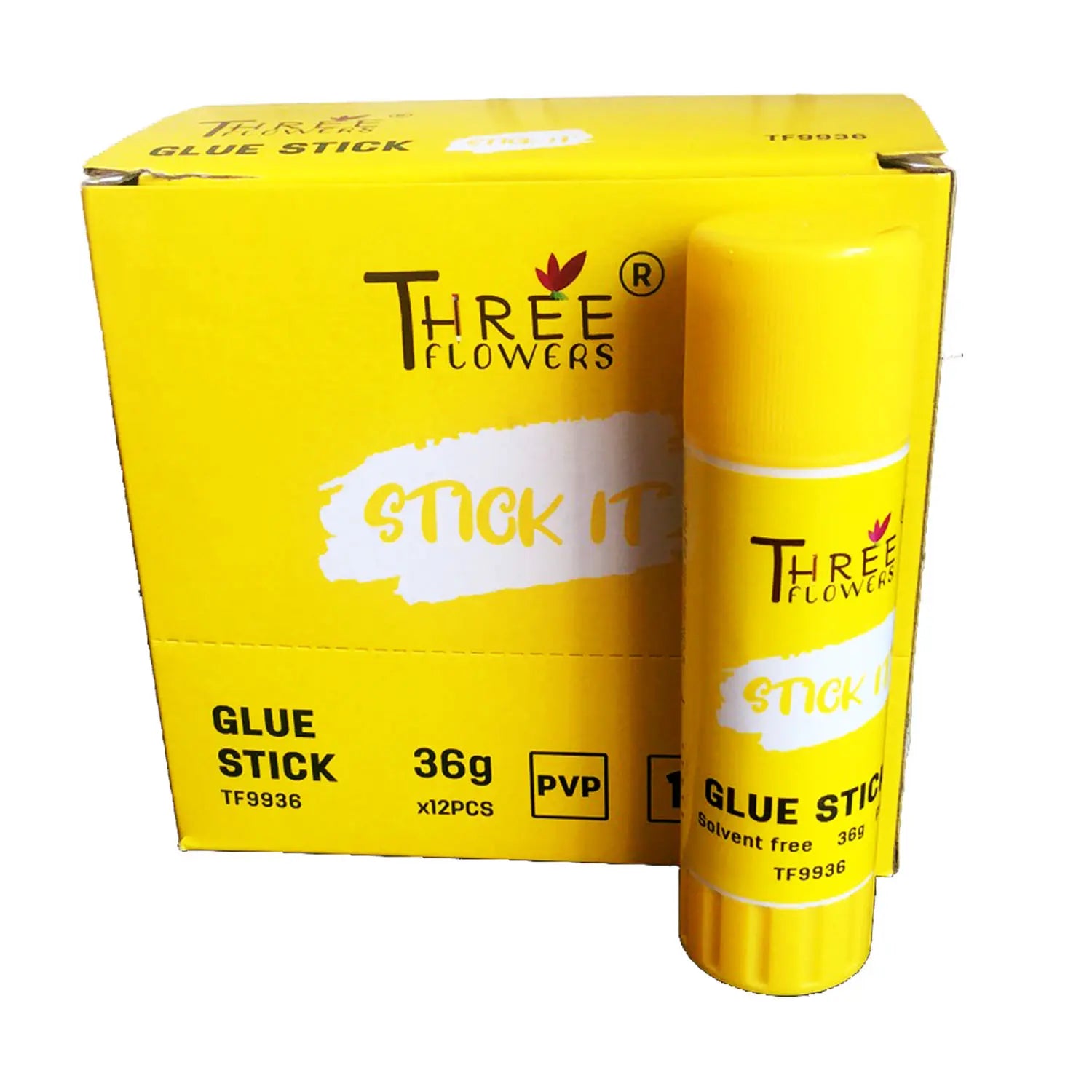 Glue Stick | 36 gms | Large Size | Strong Adhesive | Three Flowers TF-9936