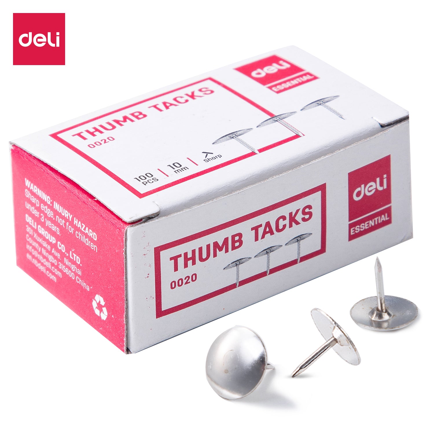 Deli-E0020 Thumb Tack(nickel plated)100pcs box
