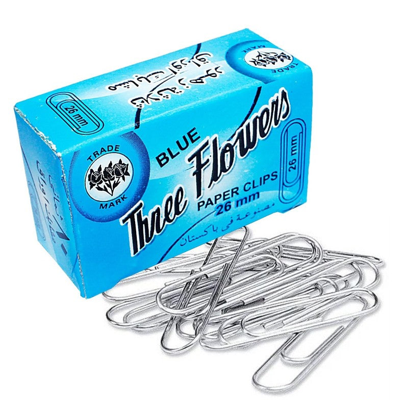 Gem Clip Blue Round Shape 26mm 1 pcs Three Flowers