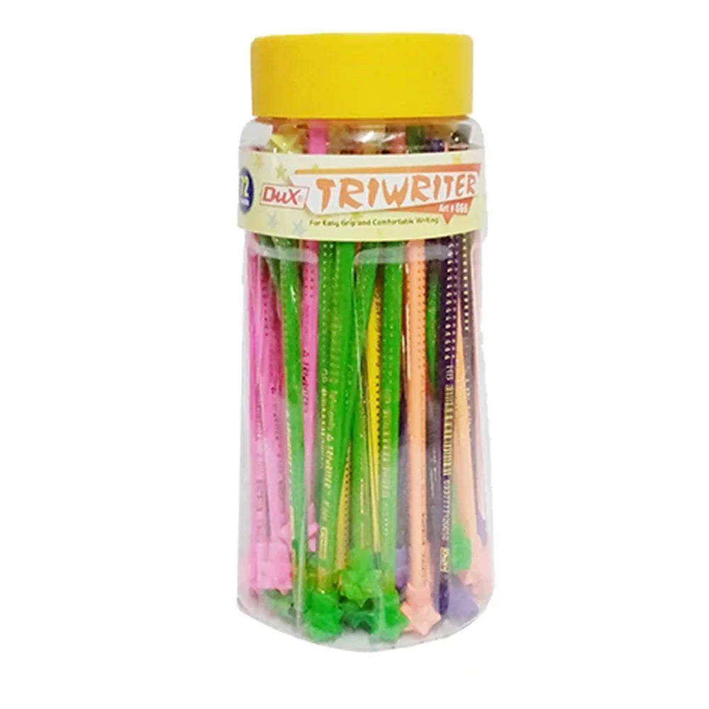 48Pcs Dux Triwriter Pencil Jar 666 (Jar With Eraser)