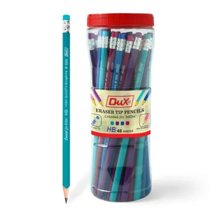 Dux Eraser Tip Pencil Jar DX-888 (Pack of 48 Pcs)