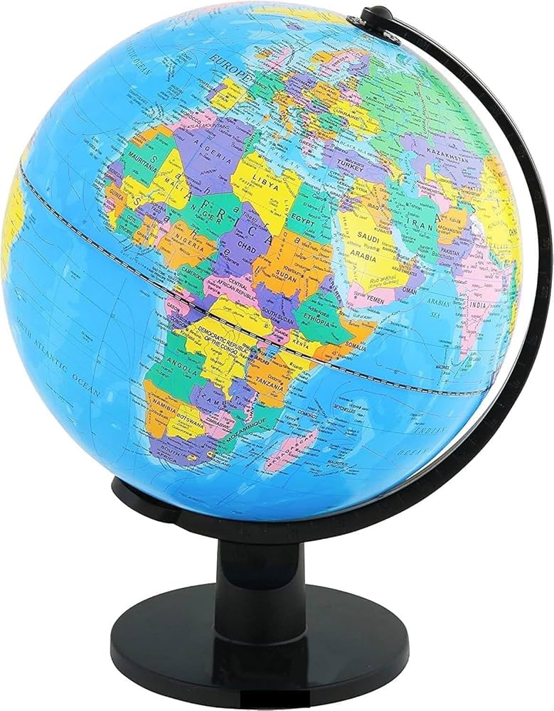 18 cm World Globe Political Map Globe - English Map - Educational|Geographic|Modern Desktop Decoration