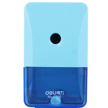 Deli 0736 Blue Pink Auto-Feed Pencil Sharpener - Portable & Efficient