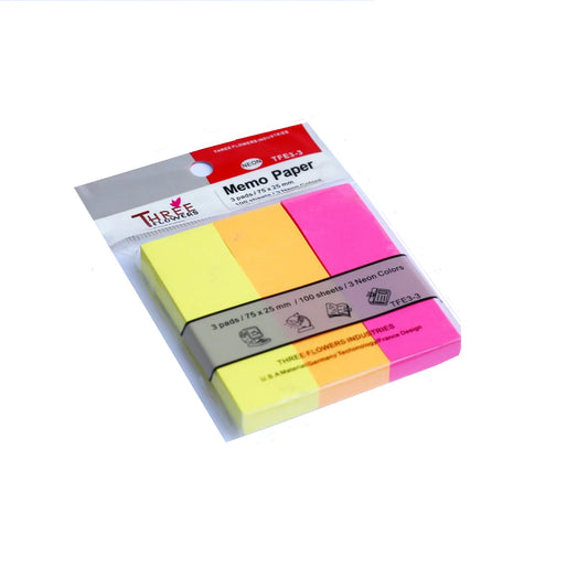 Three Flower Memo Paper 3 Strip Tfe3-3