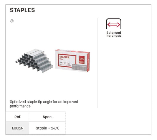 Deli E0012N 24/6 Stapler Pins