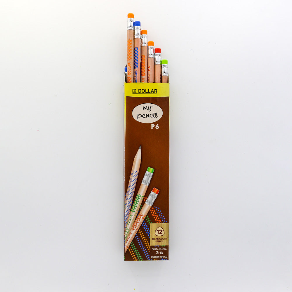 Dollar Pencils Wood, Includes Eraser, Box Pack set of 12 Pcs