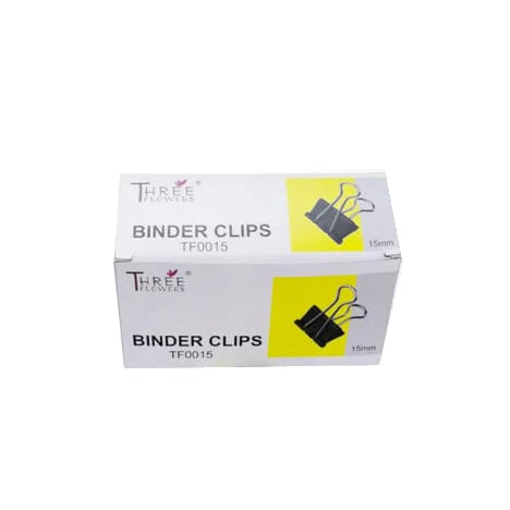 Three Flower Binder Clip 10 Pcs Box