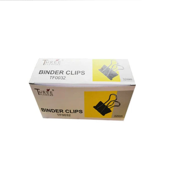 Three Flower Binder Clip 10 Pcs Box