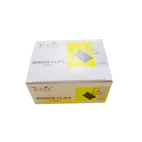 Three Flower Binder Clip 10 Pcs Box